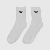 Fuck Off Crew Socks - White