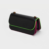 Neon Color Trimmed Crossbody Bag - Black