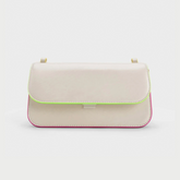 Neon Color Trimmed Crossbody Bag - White
