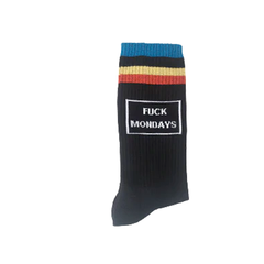 Fuck Mondays Crew Socks - Black