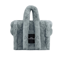 Fur Tote Bag - Blue