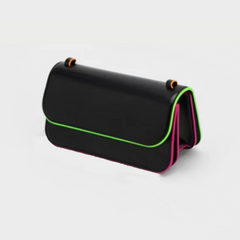 Neon Color Trimmed Crossbody Bag - Black