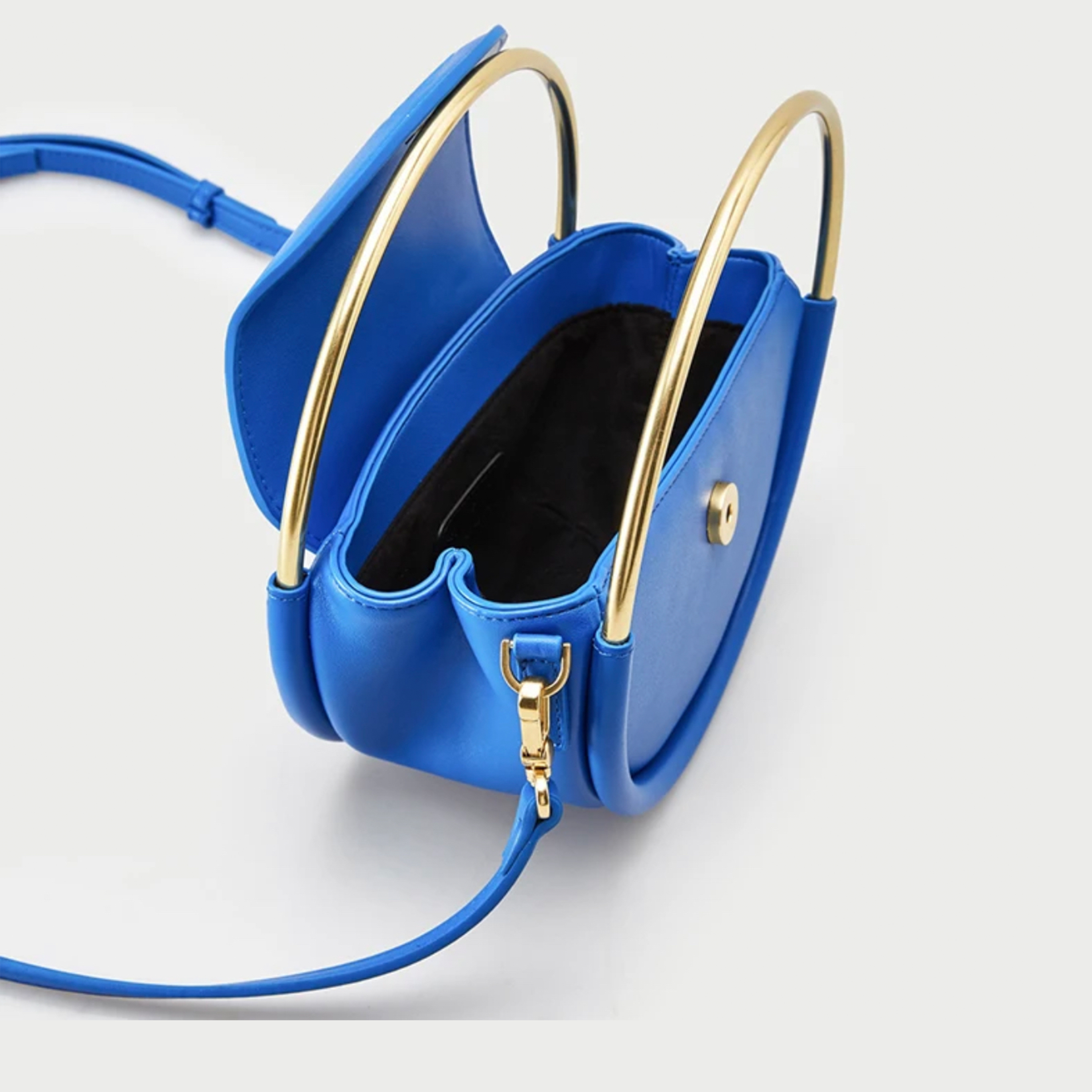 Semi-Circle Crossbody Purse - Blue